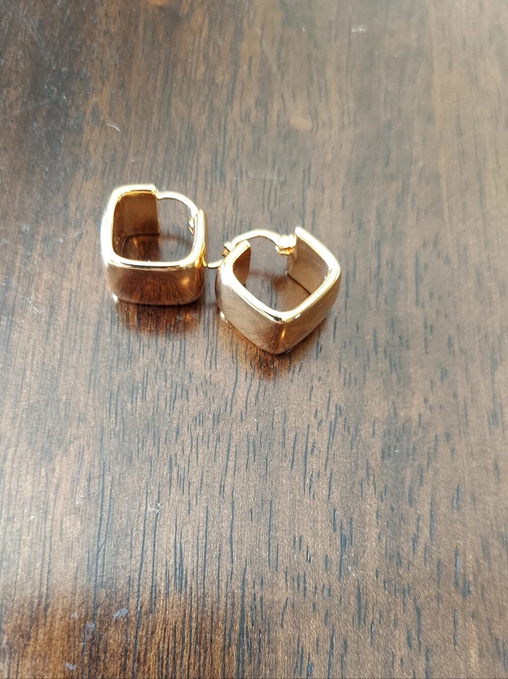New Gold Square Huggie Hoop Earrings - Women Jewelry
